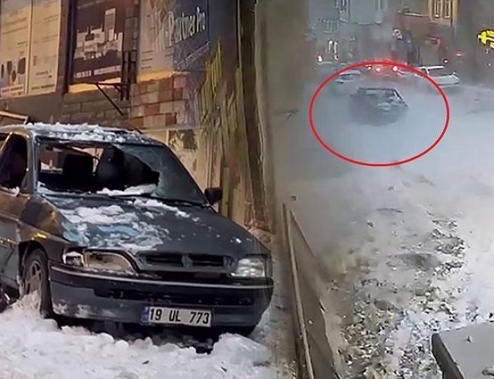 7 katlı binanın çatısından düştü! Otomobili gören gözlerine inanmadı