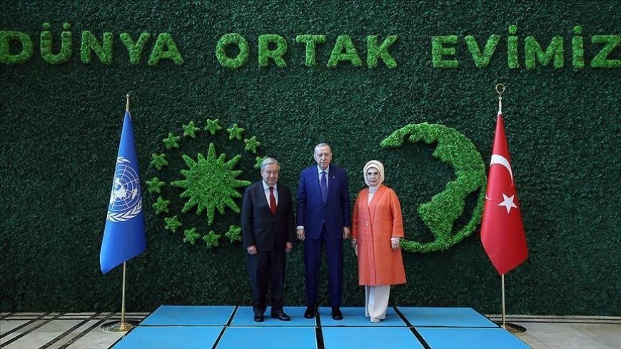 Emine Erdoğan'dan BM Genel Sekreteri Guterres'e verilen ödüle ilişkin videolu paylaşım