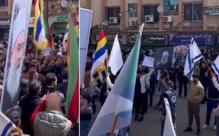 Suriye'de bir grup ayrılıkçı Dürzi, İsrail bayraklarıyla sokağa çıktı!