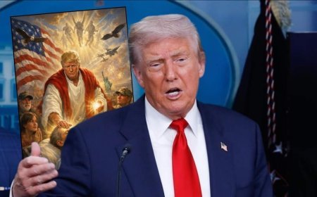Trump, kendisinin 'Hazreti İsa' gibi tasvir edildiği görseli paylaştı! Papa'ya sert eleştiri