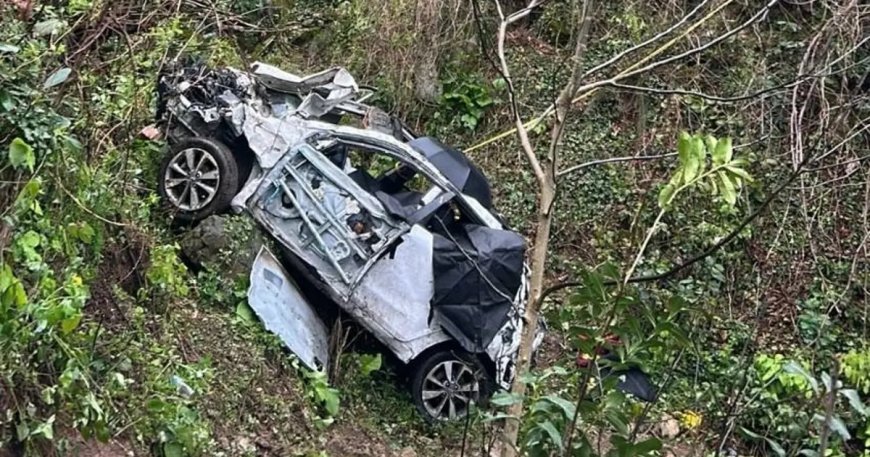 Yamaçtan yuvarlanan otomobilde öğretmen ve babası hayatını kaybetti