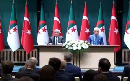 Cezayir Cumhurbaşkanı Ankara'da! Cumhurbaşkanı Erdoğan Cezayirli mevkidaşıyla açıklama yapıyor
