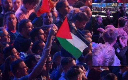 Eurovision'da İsrail şiddeti! Salon karıştı, protestoculara sert müdahale: 'Soykırımı durdurun'
