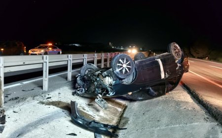 Takla atan otomobilin sürücüsü yaralandı