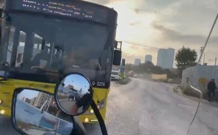 İETT otobüsü kırmızı ışıkta geçti, motosikletli altında kalmaktan son anda kurtuldu!