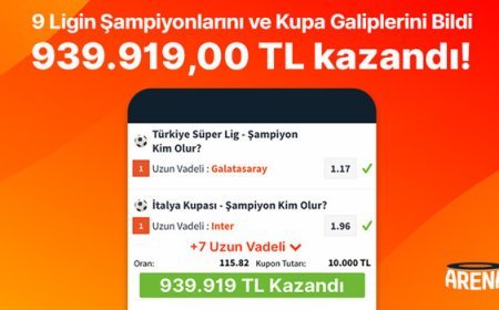 9 Ligin Şampiyonlarını ve Kupa Galiplerini Bildi 939.919,00 TL kazandı!
