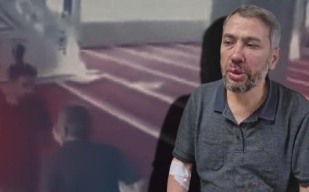 Cami imamına 'Süpürgeyi kapat' dedi, yumrukla saldırdı! O anlar güvenlik kamerasında