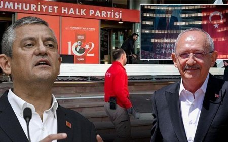 CHP'de aynı saatte iki farklı bayramlaşma! Genel Merkez'deki afiş detayı dikkat çekti
