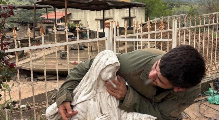 İsrailli askerler bu kez de Meryem Ana heykelini tahrip etti! 'Ordu değerlerinden saptı'