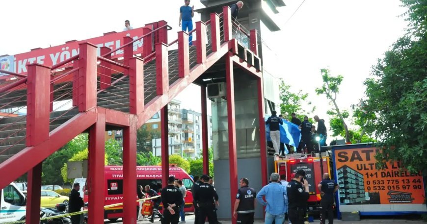 Üstgeçit asansöründe feci ölüm