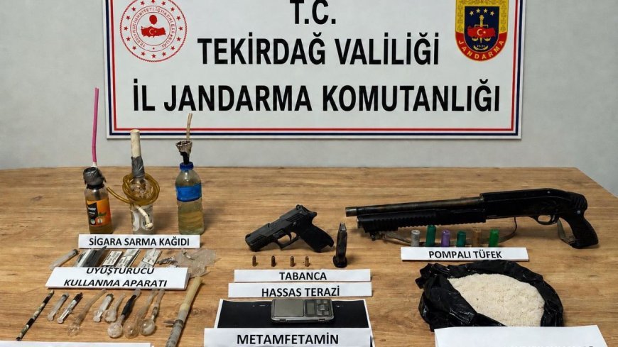 Tekirdağ’da çok sayıda uyuşturucu ve silah ele geçirildi; 3 gözaltı