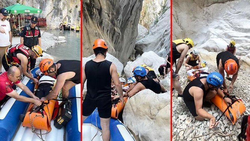 Antalya'da kanyonda mahsur kalmıştı! Ayağı kırılan turist ekiplerin operasyonuyla kurtarıldı