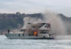 Bebek sahilinde tur teknesinde yangın