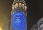 Galata Kulesi'nde Sıfır Atık Haftası ile ilgili ışık gösterisi