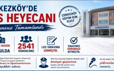 Çerkezköy’de LGS Heyecanı Sorunsuz Tamamlandı