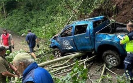 Rize'de kahreden kaza! Bahçeye giderken uçuruma yuvarlanan çift öldü