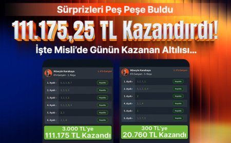 Sürprizleri Peş Peşe Buldu, 111.175,25 TL Kazandırdı! İşte Misli’de Günün Kazanan Altılısı…