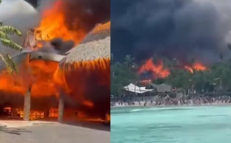 Dominik'te korkutan yangın! Oteli alevler sardı: 1700 turist tahliye ediliyor