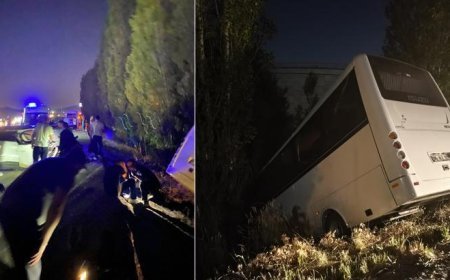 Ters şeride giren otomobil servisi şarampole uçurdu: 8 yaralı