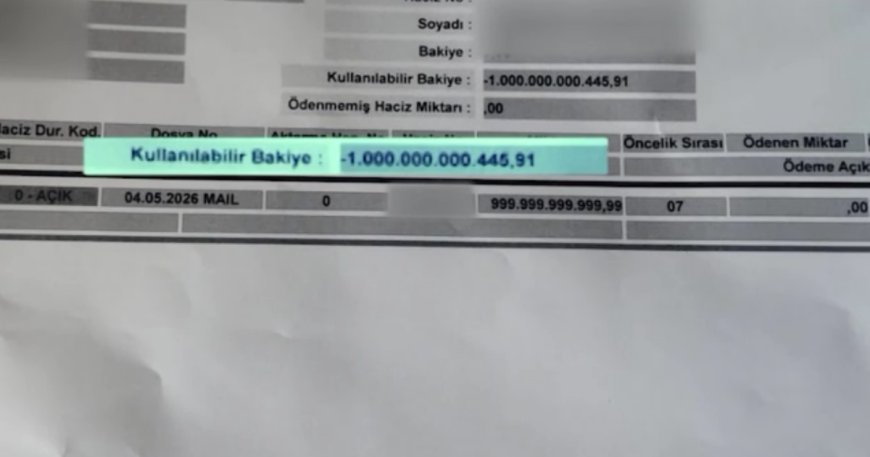Hesabına 1 trilyon lira geldi. Bütün hesapları donduruldu