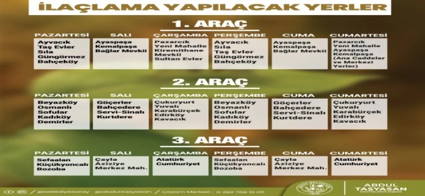 SARAY BELEDİYESİ SİVRİSİNEKLE MÜCADELEYİ HIZ KESMEDEN SÜRDÜRÜYOR