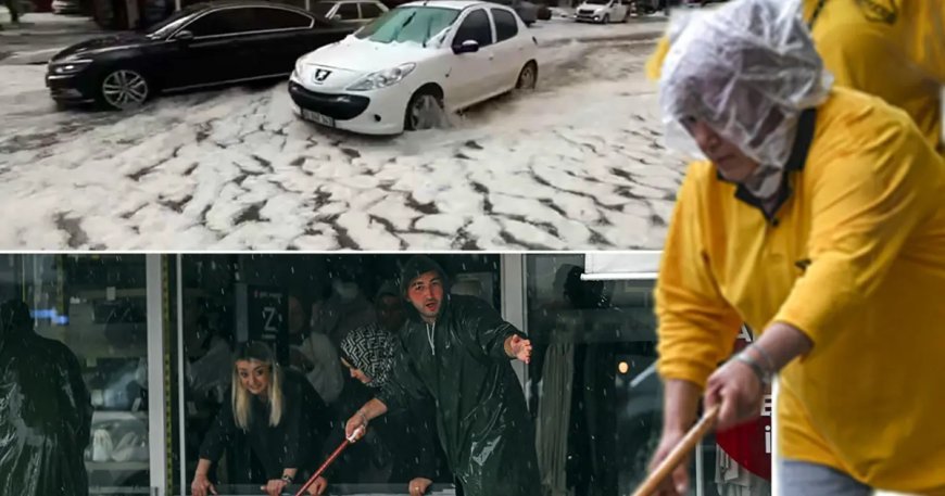 Üç ili sağanak ve dolu vurdu: Bir anda bastırdı, yollar beyaza büründü