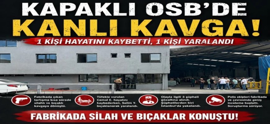 FABRİKADAKİ TARTIŞMA KANLI BİTTİ: 1 ÖLÜ, 1 YARALI