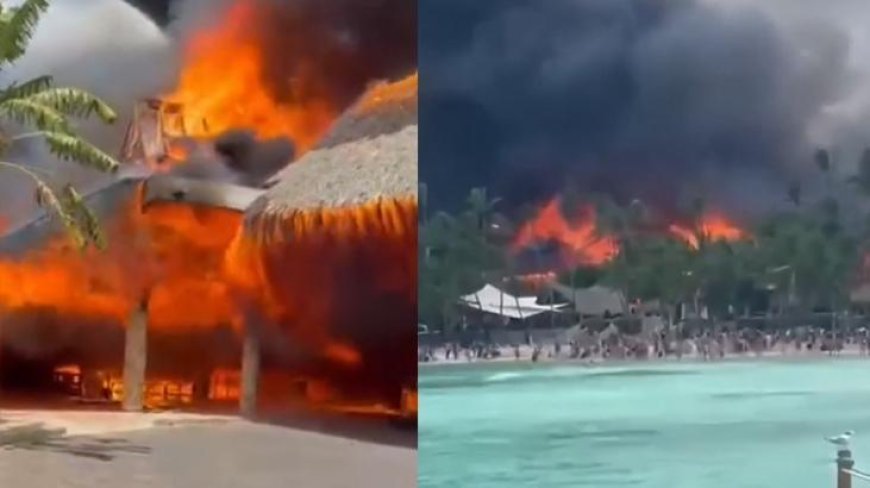 Dominik'te korkutan yangın! Oteli alevler sardı: 1700 turist tahliye ediliyor