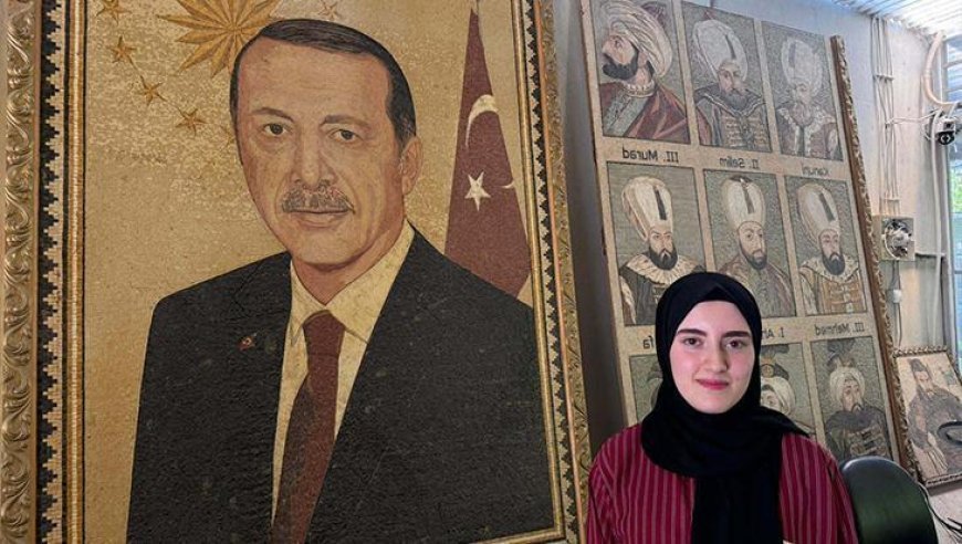 Suriyeli sanatçılar, Cumhurbaşkanı Erdoğan'ın portresini yaptı! Tam 100 bin mozaik kullanıldı