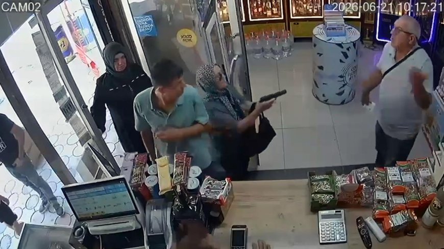 Boşanma aşamasındaki kocasını vurmak istediği tabanca tutukluluk yaptı; o anlar kamerada