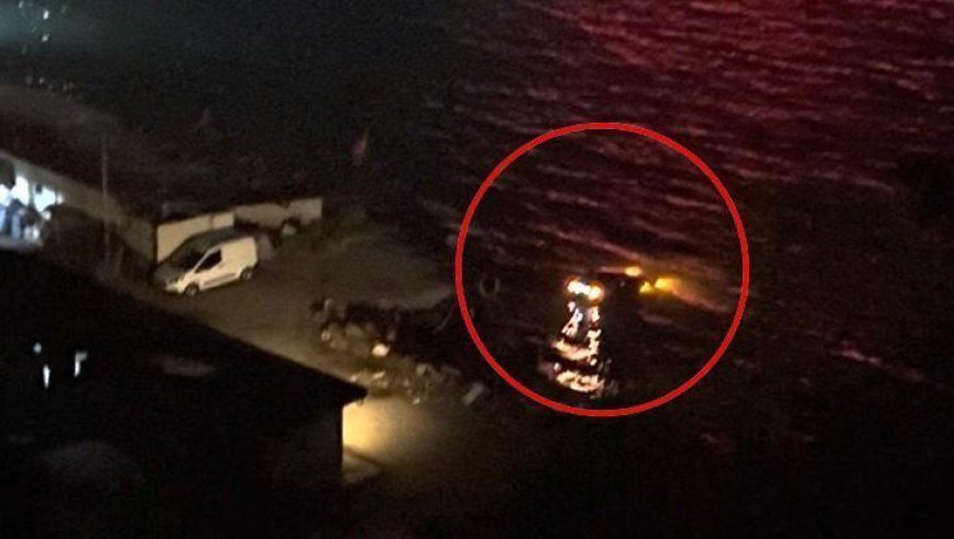 Fren yerine gaza bastı, otomobili denize uçtu! İhbar konuşması herkesi şaşırttı: 'Bırak aramayın polisi'