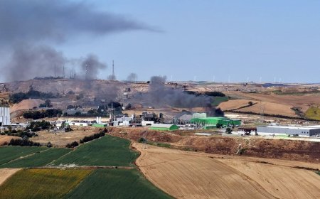 Katı atık bertaraf tesisinde yangında çöp depolama alanı zarar gördü