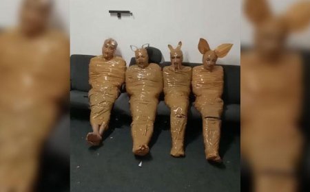 Mahalleliden sıra dışı tuzak! Yakalanan hırsızları koli bandıyla 'Teletabilere' benzettiler