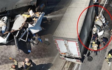 Freni boşalan kamyon dehşet saçtı! 4 araca çarptı: 2'si ağır, 5 yaralı