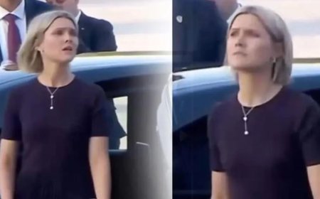 NATO Zirvesi resepsiyonunda dikkat çeken bakışlar. İzlanda Başbakanı'nın Beştepe'ye girişi gündem oldu