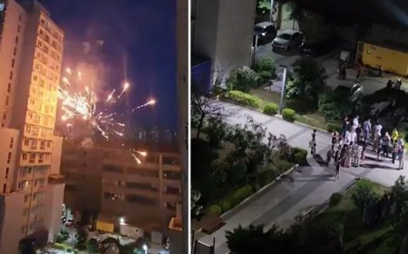 Esenyurt'ta havai fişekler siteyi birbirine kattı