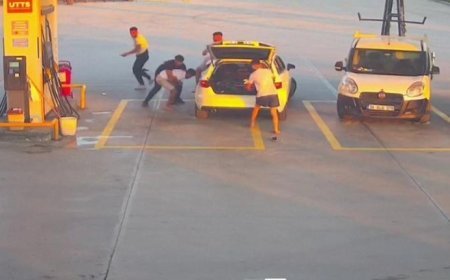 Yol verme tartışması, akaryakıt istasyonunda kavgaya dönüştü!