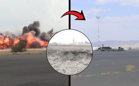 Suudi uçakları havalimanını vurdu! Yemen'den ilk görüntüler geldi
