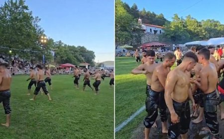 Caciki, baklavaki şimdi de pehlivanidis! Görüntüler Yunanistan'dan...