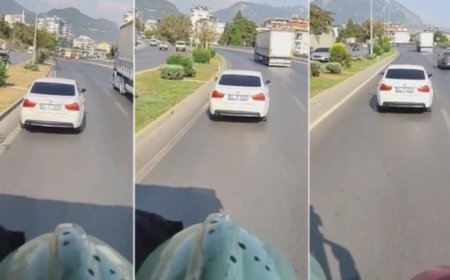 İtfaiyeye yol vermeyen sürücü kamerada! Siren seslerine rağmen sol şeridi kapattı