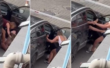 Kadıköy'de kadınların saç saça baş başa kavgası