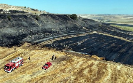 Çorlu’da anız yangınında 500 dekar tarım alanı zarar gördü
