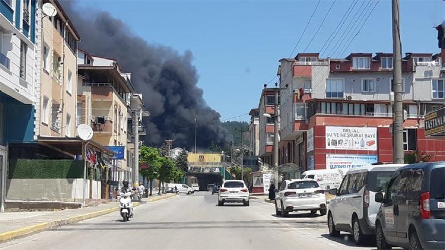 Kocaeli'de fabrika yangını! Siyah dumanlar gökyüzünü kapladı