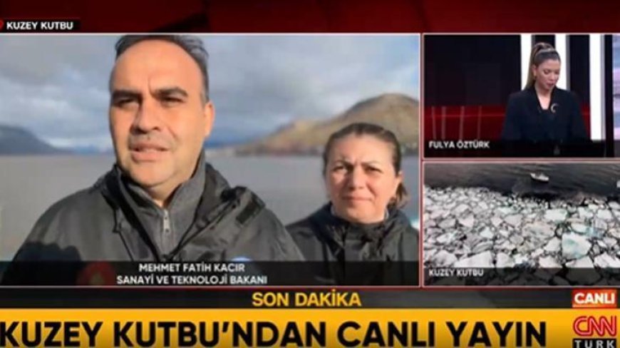 Bakan Kacır, Kuzey Kutbu'ndan CNN Türk canlı yayınına bağlandı: Türk bilim insanları çalışıyor