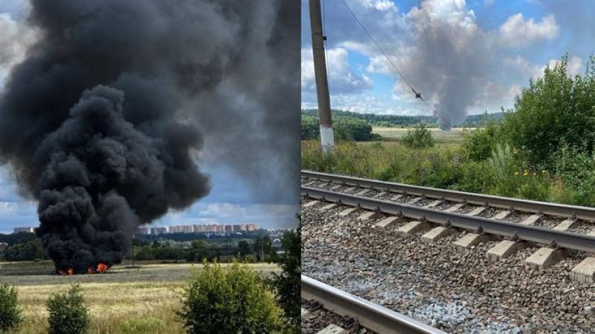 Rusya'da başkent Moskova yakınlarında savaş uçağı düştü! Bölgeden ilk görüntü