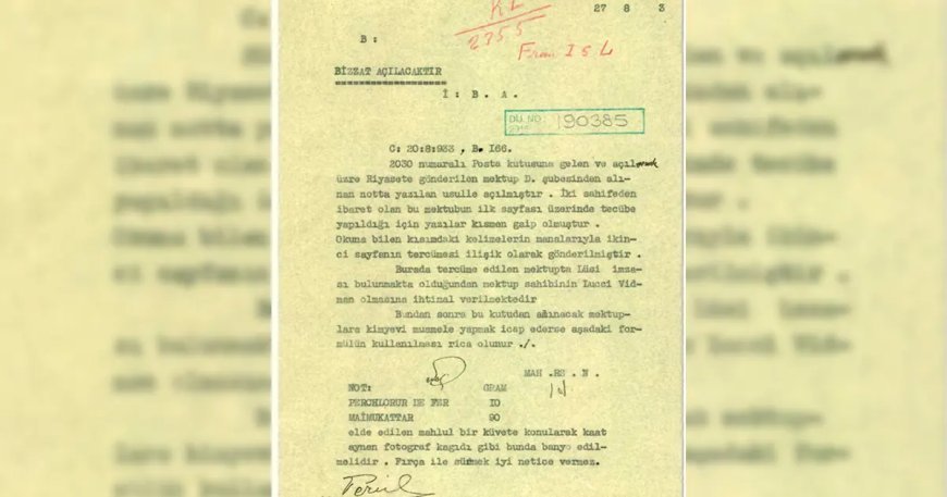 MİT tarihi belgeyi yayımladı. İşte 91 yıl önceki "gizli mektup açma" formülü