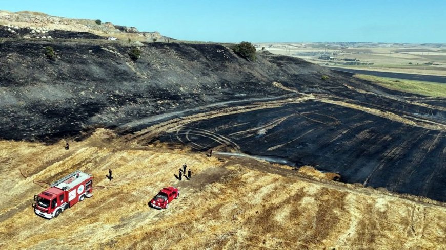 Çorlu’da anız yangınında 500 dekar tarım alanı zarar gördü
