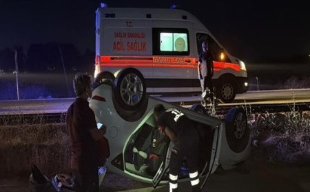 Eskişehir’de şarampole düşen araçta iki kişi yaralandı