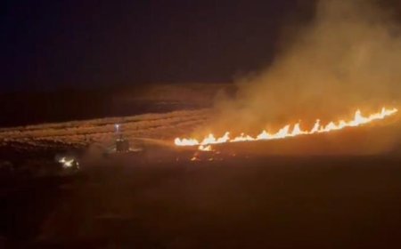 Çorum'da 500 dönüm alanda anız yangını! Balya makinesi alev aldı, traktör küle döndü
