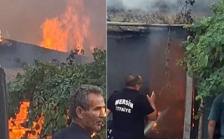 Mersin'de ailesiyle tartışıp evi yakan şüpheli gözaltına alındı